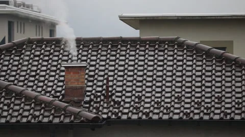 Smoke coming out of Chimney Stock Footage 147076053