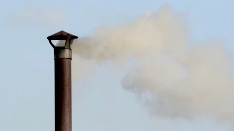 Smoke is coming out of an old chimney. Stock Footage 139972068