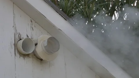 Smoke coming out of the ventilation pipe. Stock Footage 122214294