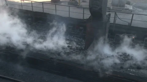 Smoke from the cooling of coal Stock Footage 56934635