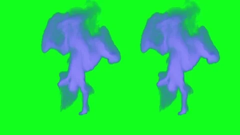 Smoke dance green screen two person Stock Footage 74086831