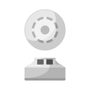 Smoke detecting sensor icon isolated on white background. Fire sensor in flat Stock Illustration