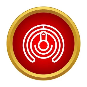 Smoke detector alarm button icon for safety Stock Illustration