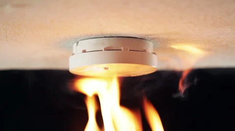Smoke detector and flames Stock Footage 46040010