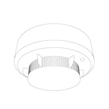 Smoke detector contour. Vector fire smoke carbon monoxide detector alarm, office Illustrazione stock