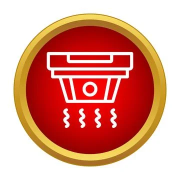 Smoke detector icon alerting to fire hazard Stock Illustration