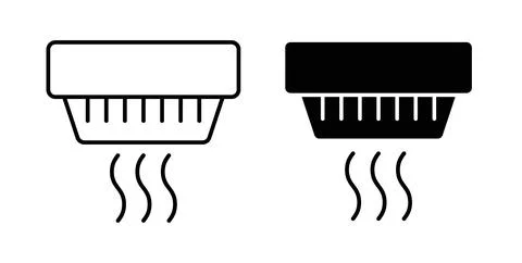 Smoke detector icon in black and white. vector icon pack for websites Stock Illustration