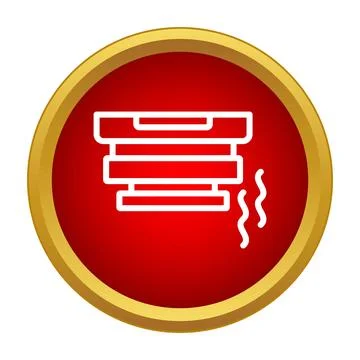 Smoke detector icon indicating fire safety alarm system Stock Illustration