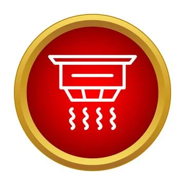 Smoke detector icon indicating fire safety alarm system Stock Illustration