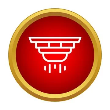 Smoke detector icon providing fire safety alarm Stock Illustration
