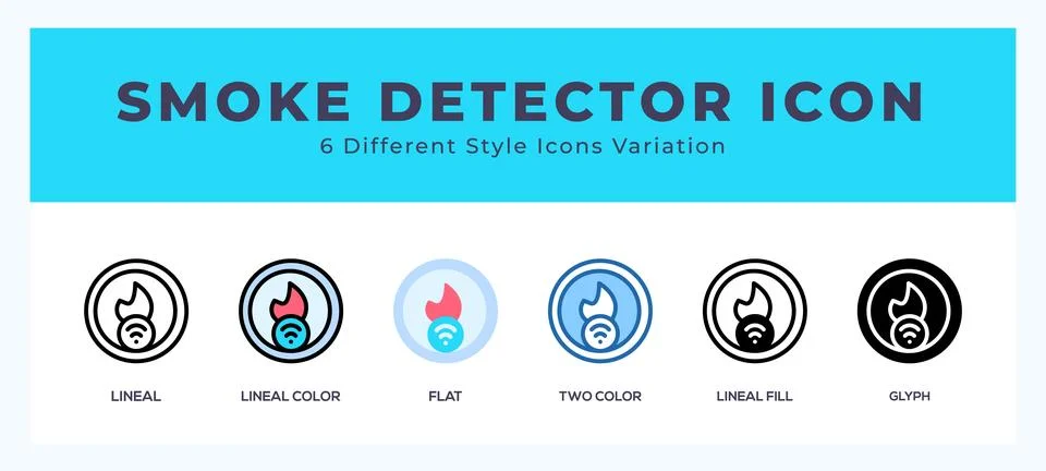 Smoke detector icon set. vector illustration. Stock Illustration