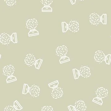 Smoke detector line vector seamless pattern black Stock Illustration