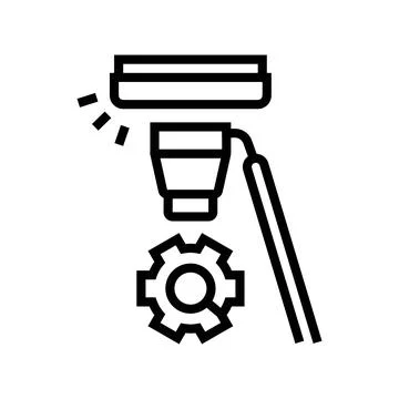 Smoke detector testing home maintenance line icon vector illustration Stock Illustration