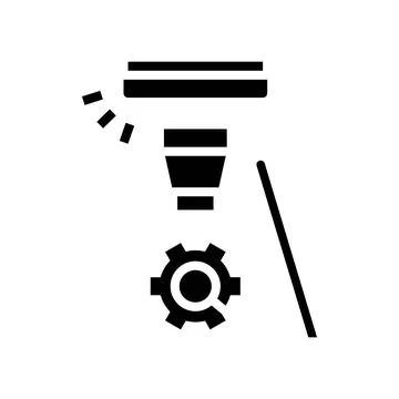 Smoke detector testing home maintenance glyph icon vector illustration Stock Illustration