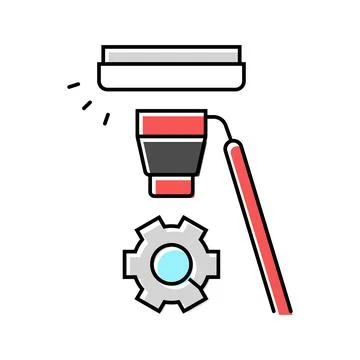 Smoke detector testing home maintenance color icon vector illustration Stock Illustration