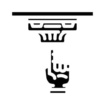 Smoke detector testing home maintenance glyph icon vector illustration Stock Illustration