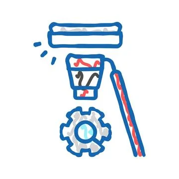 Smoke detector testing home maintenance icon doodle illustration Stock Illustration