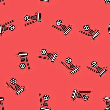 Smoke detector testing home maintenance vector seamless pattern Stock Illustration