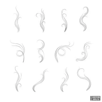 Smoke drawn lines set Stock Illustration