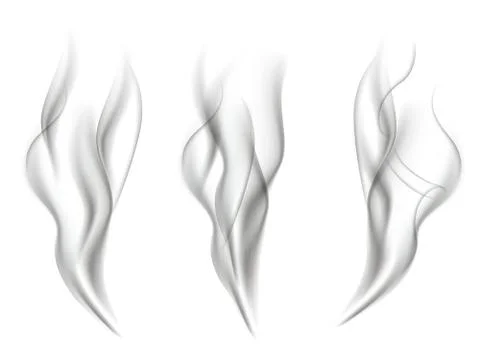 Smoke effects isolated on white background. Vector smoke effect set. Ilustración de archivo