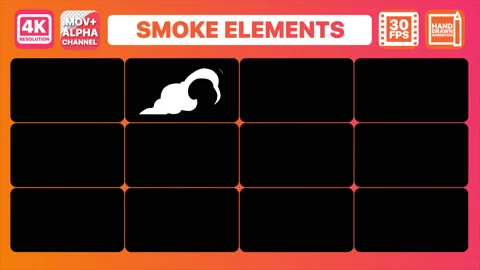 Smoke Elements and Transitions Pack Stock Footage 130741399