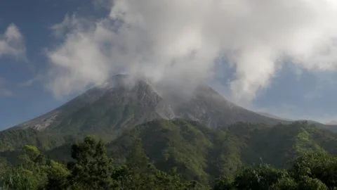 Smoke Emitting from Active Volcano Stock Footage 339605122