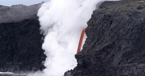 Smoke emitting from volcanic eruption Stock Footage 93604738