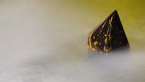 Smoke envelops the chocolate. Stock Footage 132044000