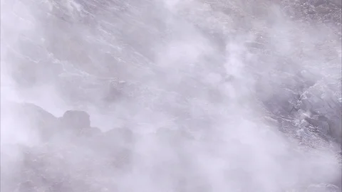 Smoke escaping from cracks at Solfatara volcanic crater Stock Footage 86754286