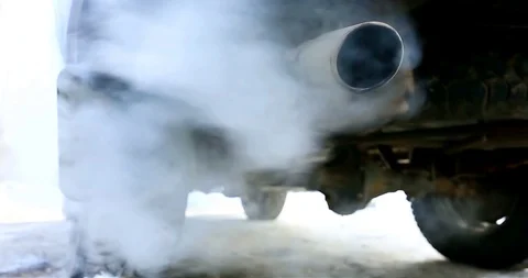 Smoke Escaping From The Exhaust Pipe Stock Footage 86474418