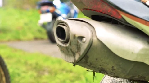 Smoke from exhaust pipe Stock Footage 90340294