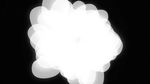 Smoke explode cartoon animation with white puff clouds for motion graphics Stock Footage 347266712