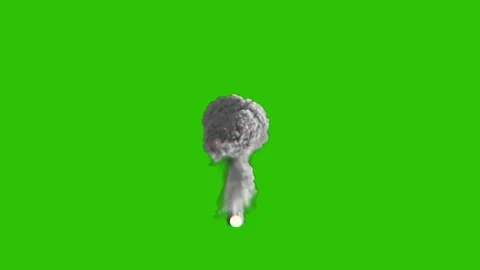 Smoke explosion blast rising upward animation on green screen Stock Footage 315152124