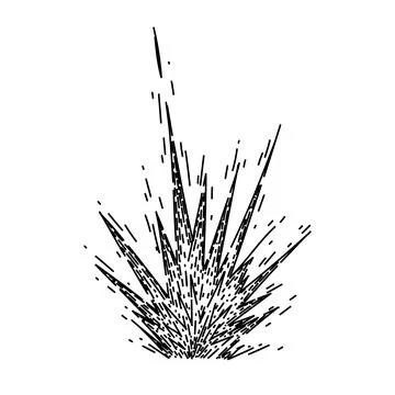 Smoke explosion bomb sketch hand drawn vector Stock Illustration