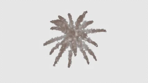 Smoke explosion with dark dust cloud and debris on Alpha Background. Stock-Footage 321714733