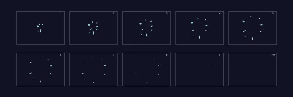 Smoke explosion effect. Animation of  Smoke blast. Smoke Sprite sheet for gam Stock Illustration