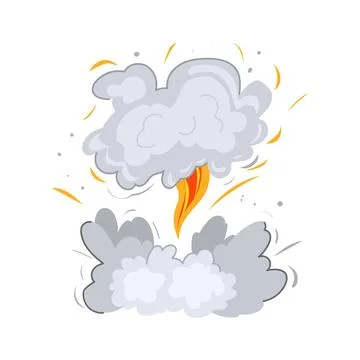 Smoke explosion effect cartoon vector illustration Illustrazione stock