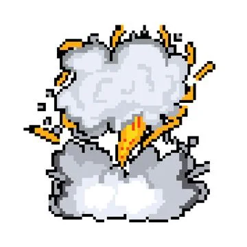 Smoke explosion effect pixel art vector illustration イラスト素材