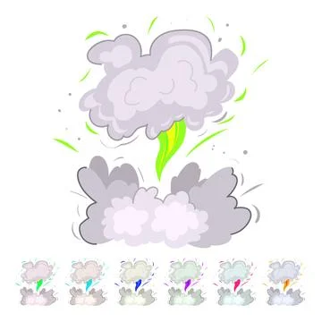 Smoke explosion effect vector cartoon graphic Stock Illustration
