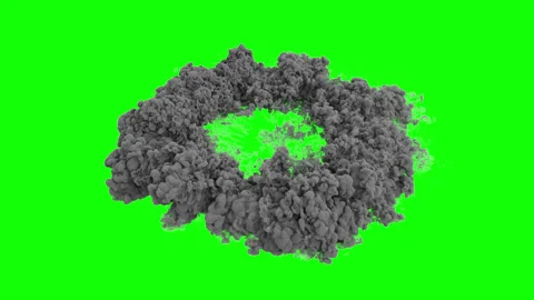 Smoke explosion on green background. smoke blast Stock Footage 337038983