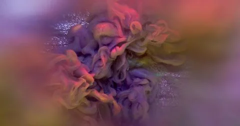 Smoke explosion pigment stream round mix ink lens Stock Photos