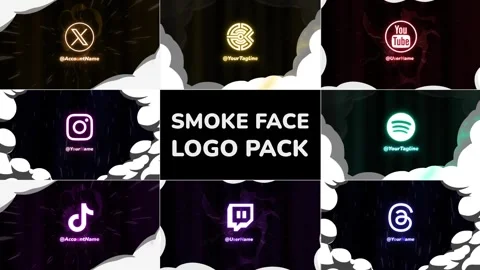 Smoke Face Logo Pack | After Effects Stock After Effects