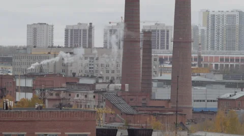 Smoke from factory chimneys Video stock 42415052