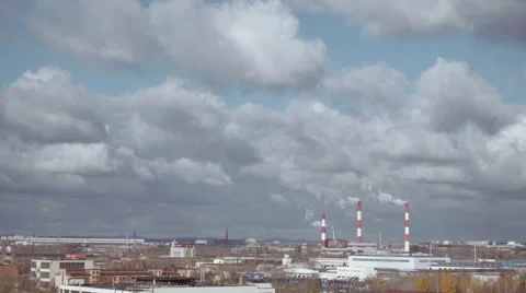 Smoke from factory chimneys Video stock 42446409