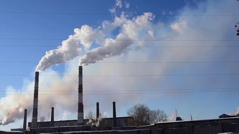 Smoke from the factory pipe 스톡 동영상 83583204