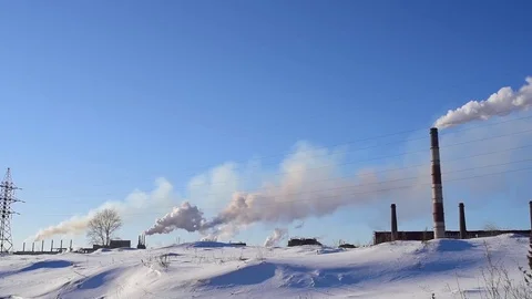 Smoke from the factory pipe 스톡 동영상 83583251