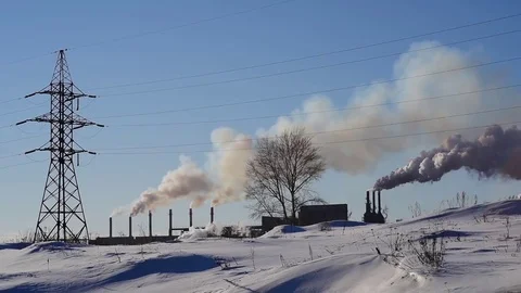 Smoke from the factory pipe 스톡 동영상 83583286