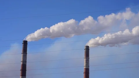 Smoke from the factory pipe 스톡 동영상 83583319