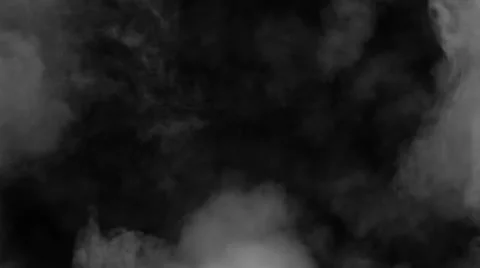 Smoke fast ascending, floating and swirling in space, on black background Stock Footage 50977538