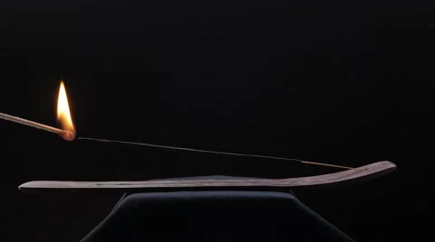 Smoke-filled burning incense in space Vídeo Stock 68940047